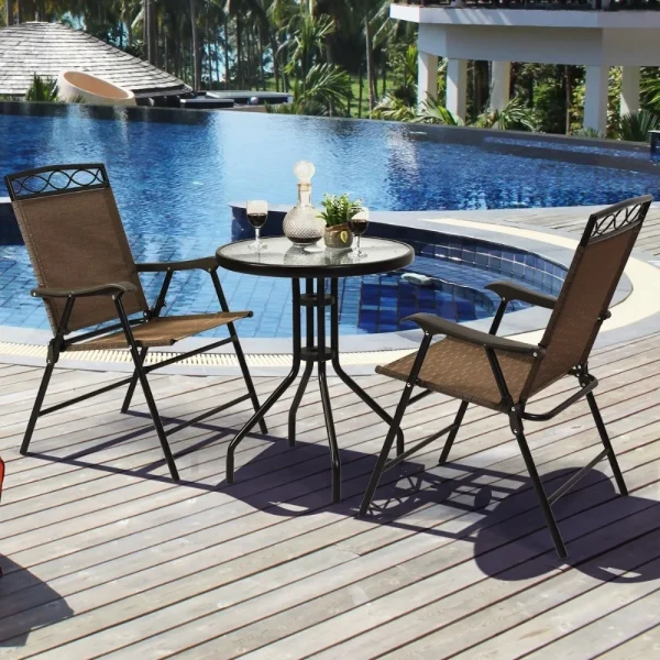 3-Piece Folding Bistro Table Set