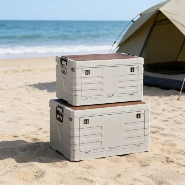 Foldable Camping Storage Bin with Lid