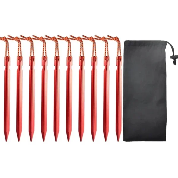 10-Piece Ultralight Tent Peg Set