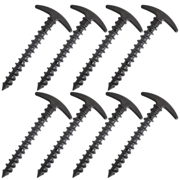 8-Piece Screw Anchor Tent Stakes