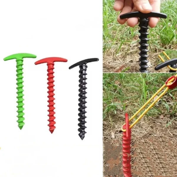 10-Piece Screw Anchor Tent Pegs