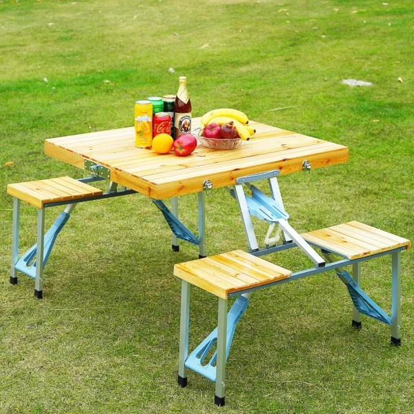 Solid Wood Folding Table & Chair Set