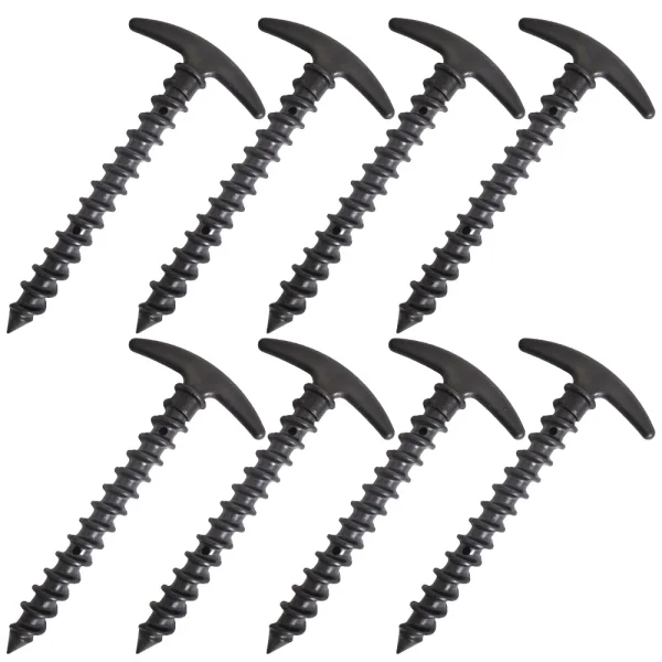 8-Piece Screw Anchor Tent Stakes