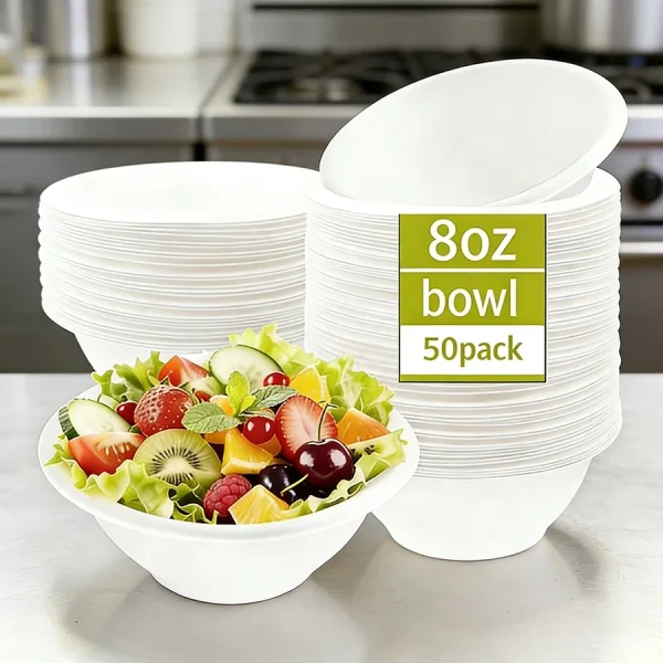 50-Pack Disposable Picnic Bowls