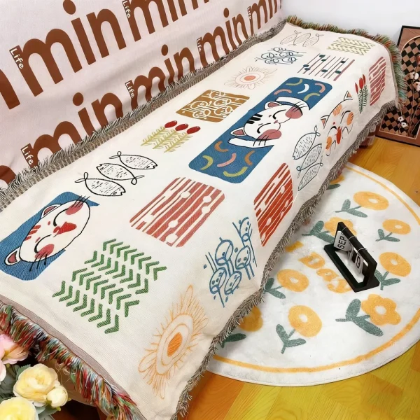 Cat Print Picnic Blanket