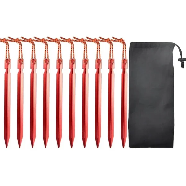 10-Piece Ultralight Tent Peg Set