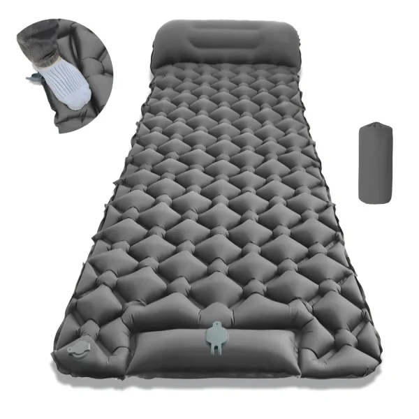 Inflatable Camping Sleeping Pad with Pillow